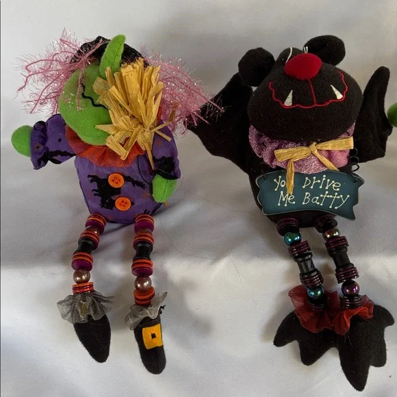 HALLOWEEN VINTAGE VERY CUTE SITTING FIGURINES DOLLS DECORATION Shelf Sitters - Picture 3 of 14